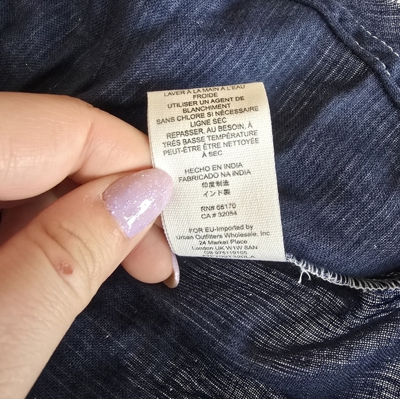 NWT Free People Blue Striped V-Neck Long Sleeve Women's Blouse Sz M. - Picture 5 of 9